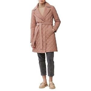 NWT Soia & Kyo Amara Quilted Coat Jacket Tie Belt Clay Women's Size Small Petite